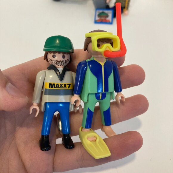 Vintage Mixed Lot of 7 Play Mobile 90s Figures Geobra Biker Robber Snorkeler - Picture 7 of 11